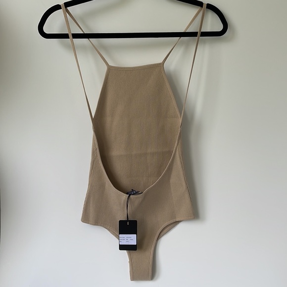 ZEYNEP ARCAY RIBBED BODYSUIT IN BEIGE size US4 - Picture 4 of 8